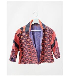 Fifth Origins Bespoke Ethical Fashion Reversible Kantha Bolero holi  (one size)